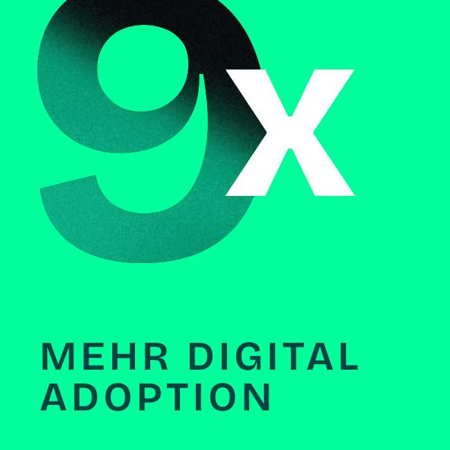 Grafik auf grünem Hintergrund: 9-facher Anstieg der digitalen Nutzung